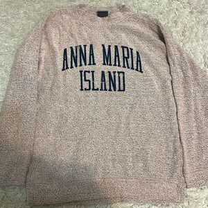 Anna Maria Island sweatshirt, pink and gray speckled, lightly worn